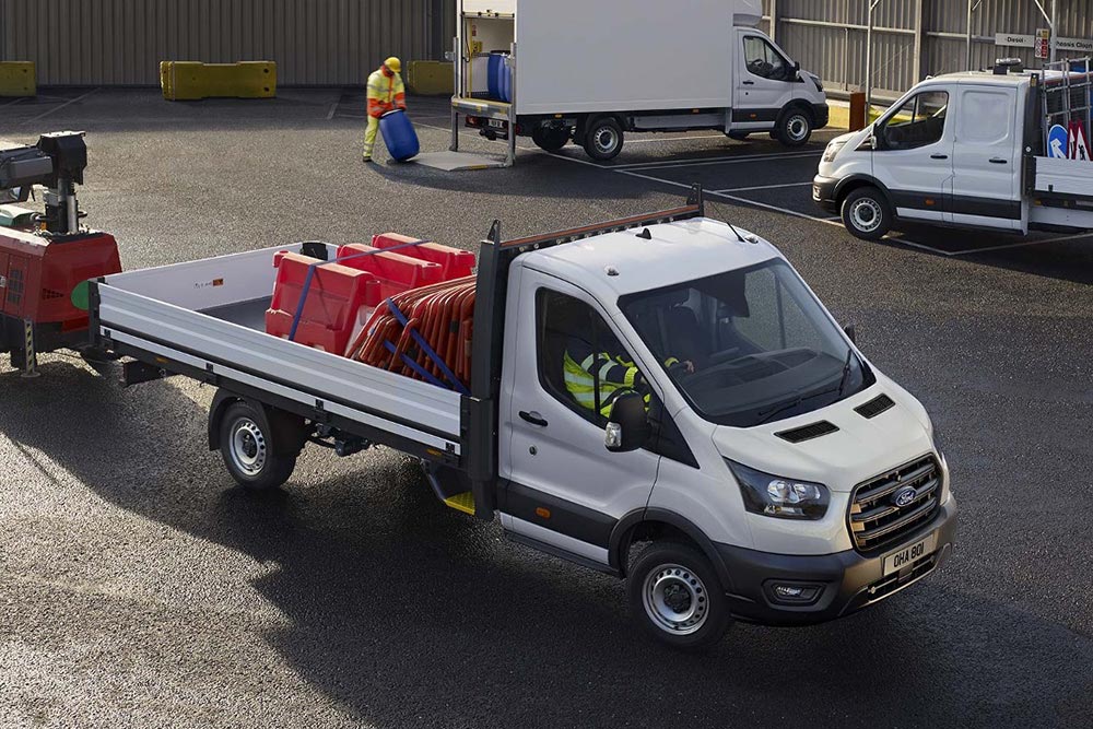 Witte Ford E-Transit Chassis Cabine