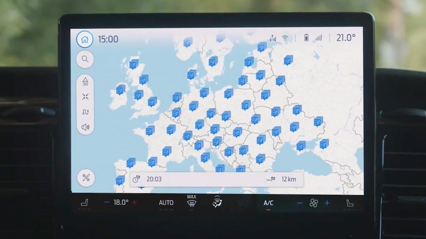 BlueOval charge network map Europe