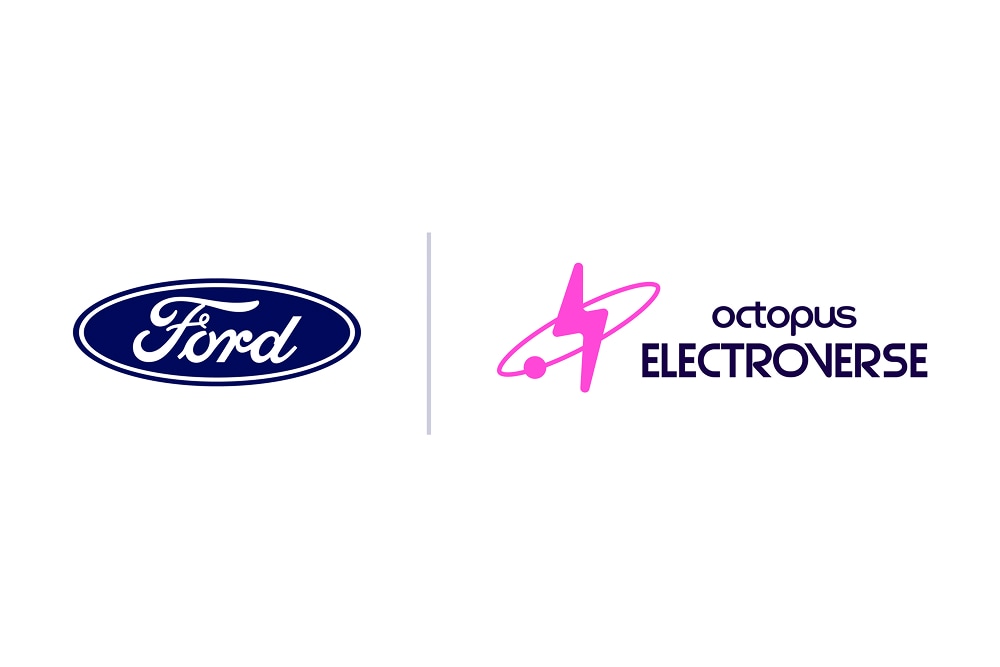 Logo's van Ford en Octopus Electroverse