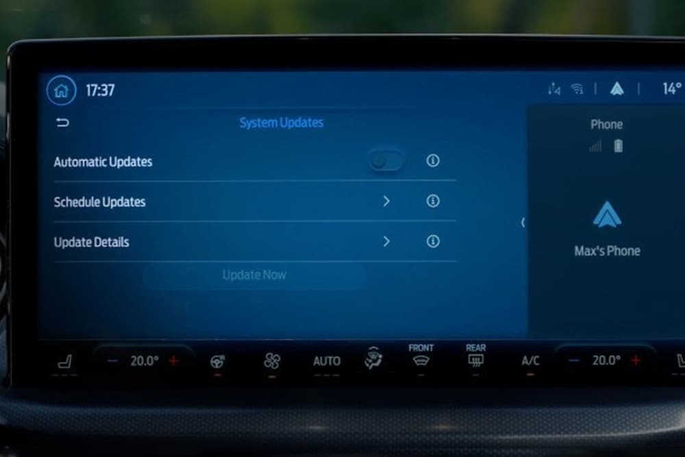 SYNC 4 scherm met automatische updates.