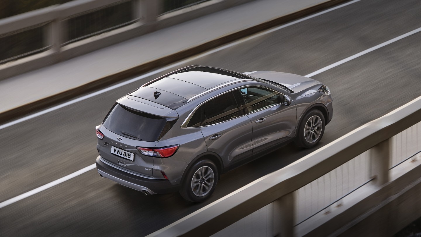 All new Ford Kuga driving over bridge