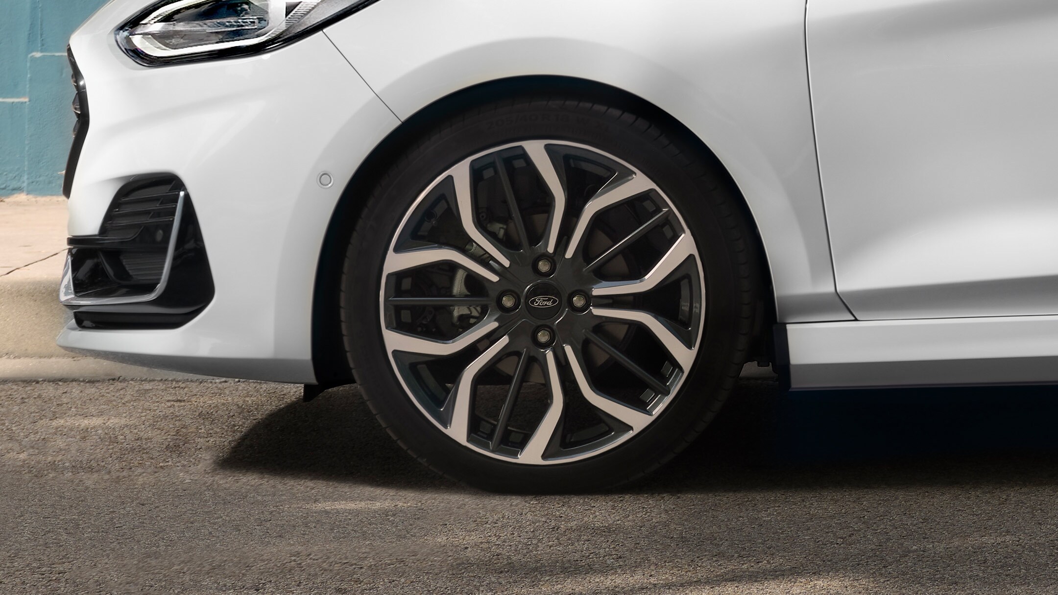 Ford Fiesta showing exclusive front alloy wheel