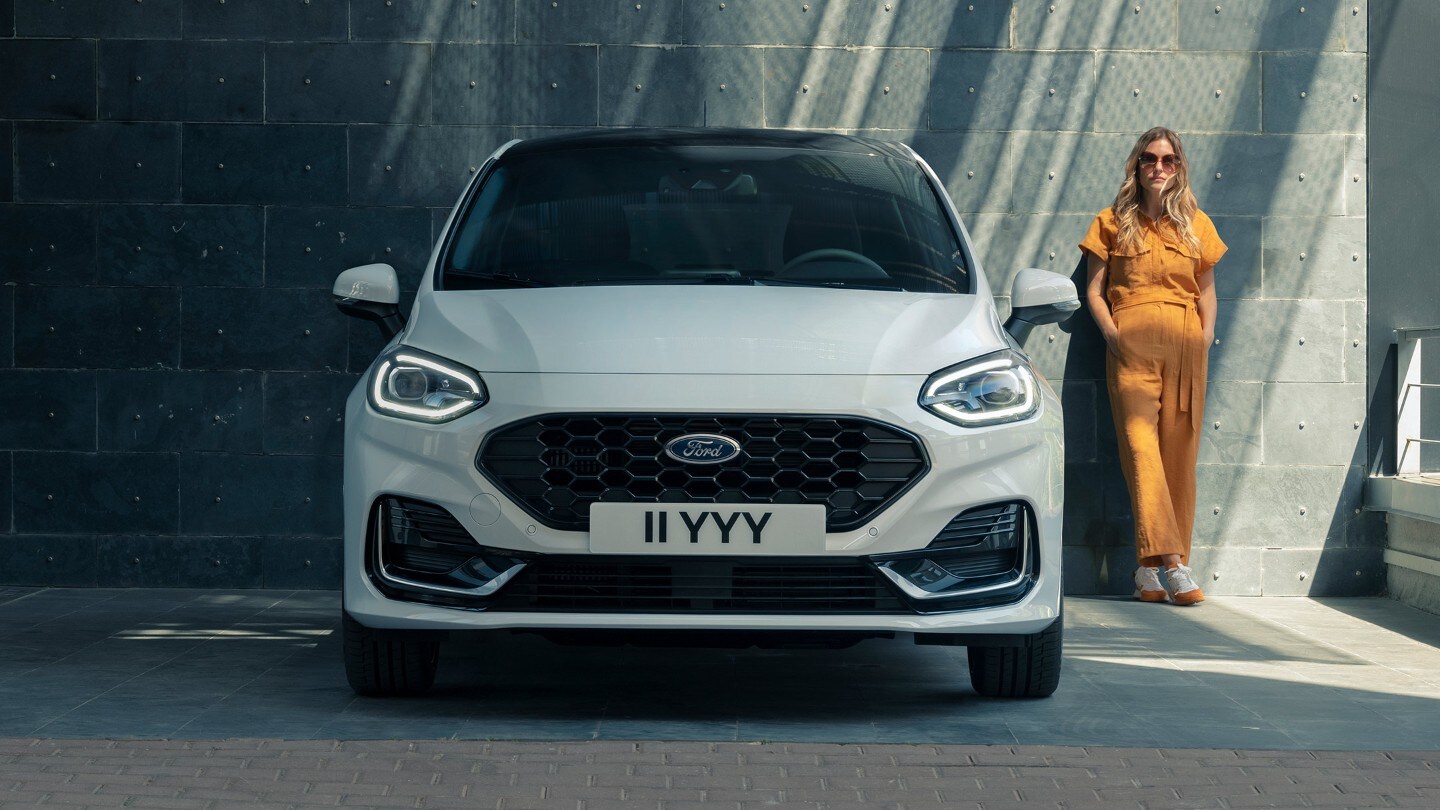 Ford Fiesta showing distinctive front grille