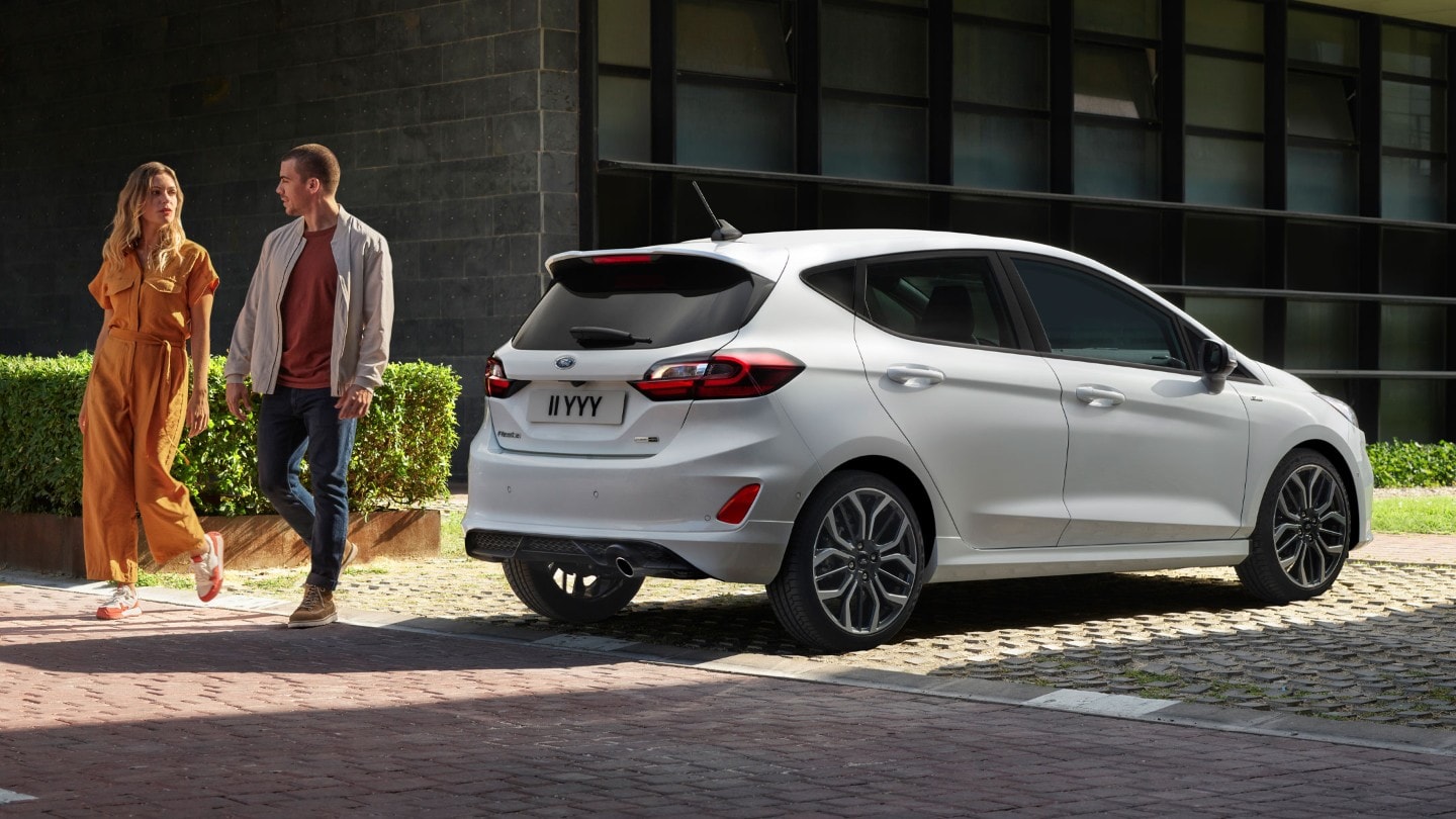 Ford Fiesta showing signature rear LED lights