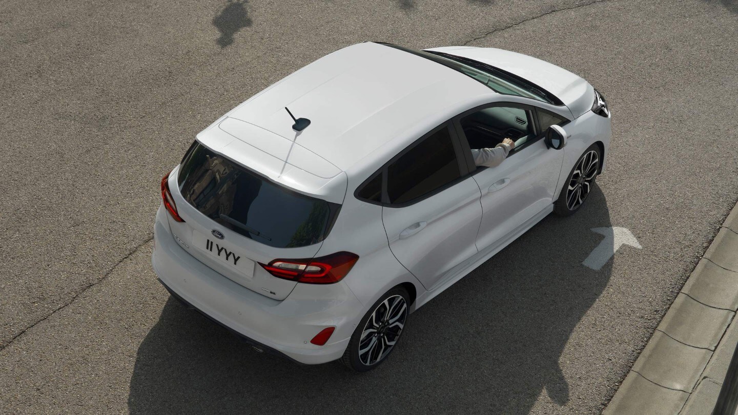 Ford Fiesta overhead view of panoramic roof