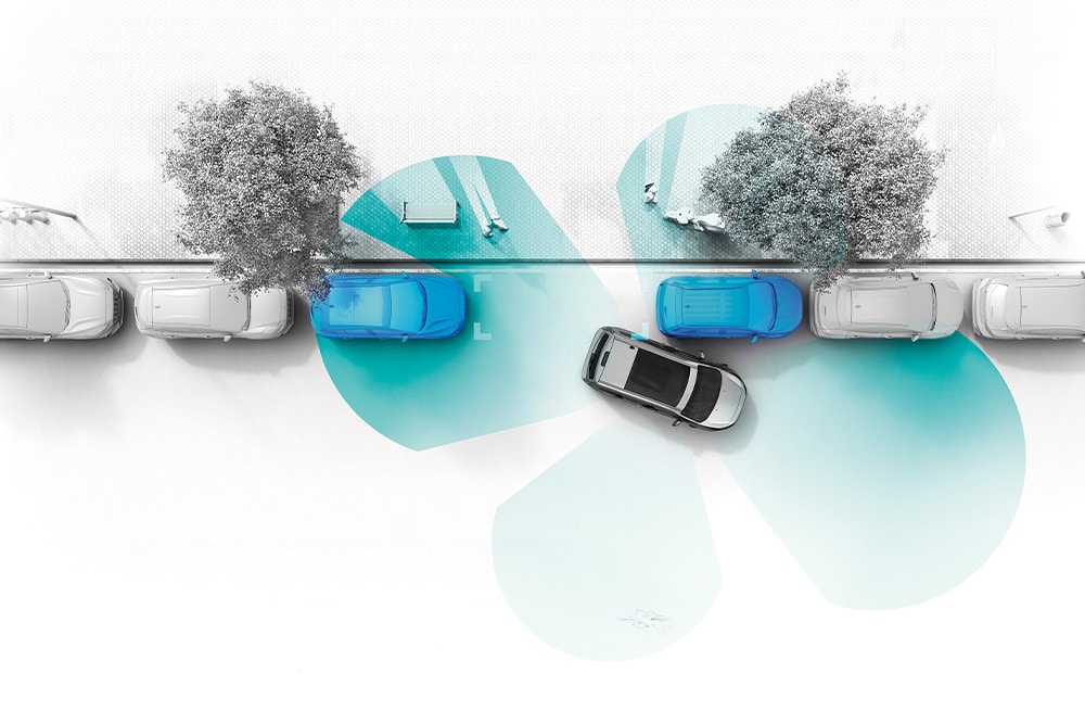 Afbeelding van de Ford Tourneo Connect met de Active Park Assist-functie.