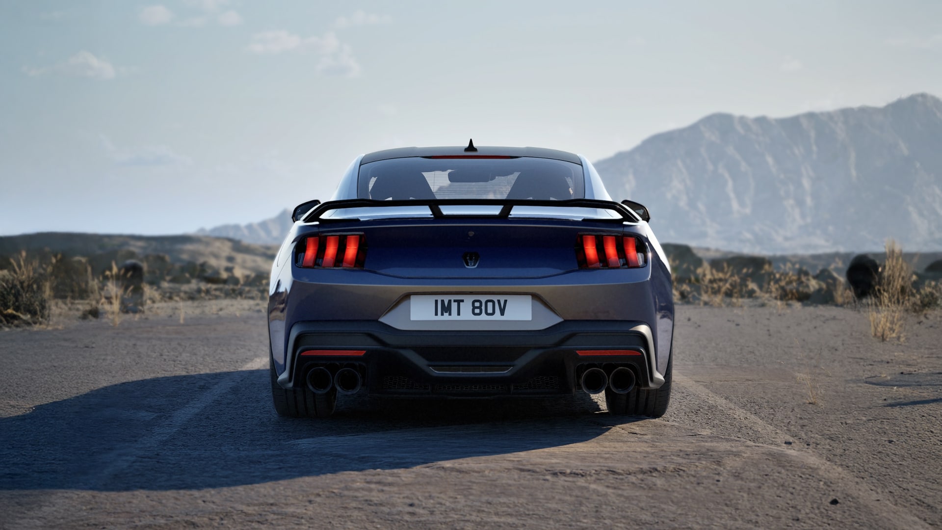 Person behind steering wheel in sunlit Mustang 