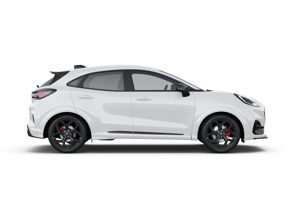 Witte Puma ST uit de serie kleine auto's van Ford.