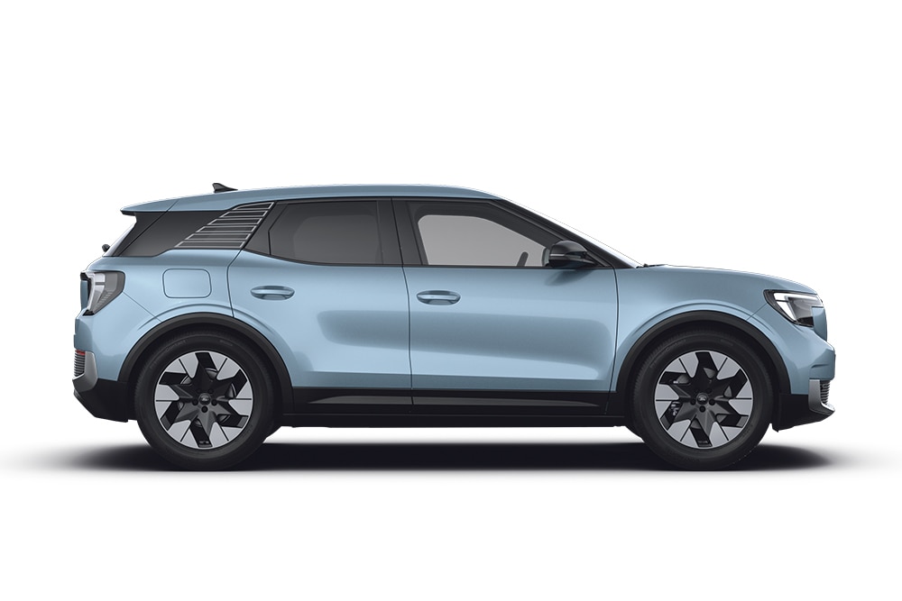 Blauwe Ford Explorer, onderdeel van de Ford SUV-reeks.