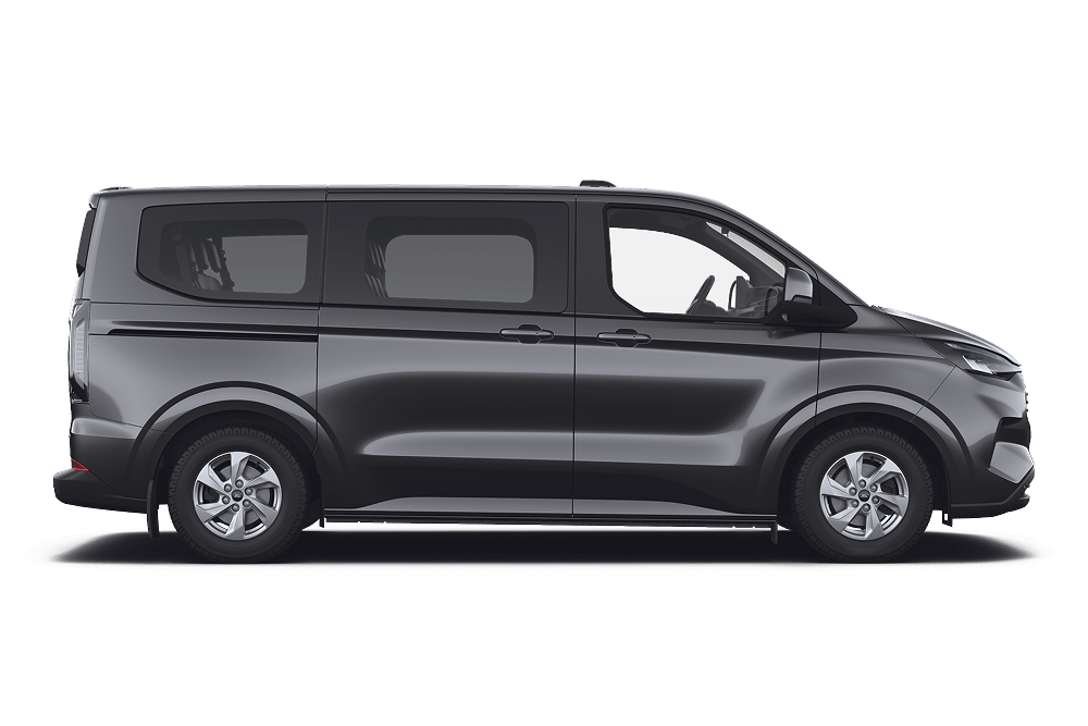 Zijaanzicht van een Ford Tourneo Custom