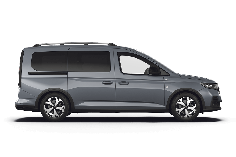 Zijaanzicht van een Ford Tourneo Connect