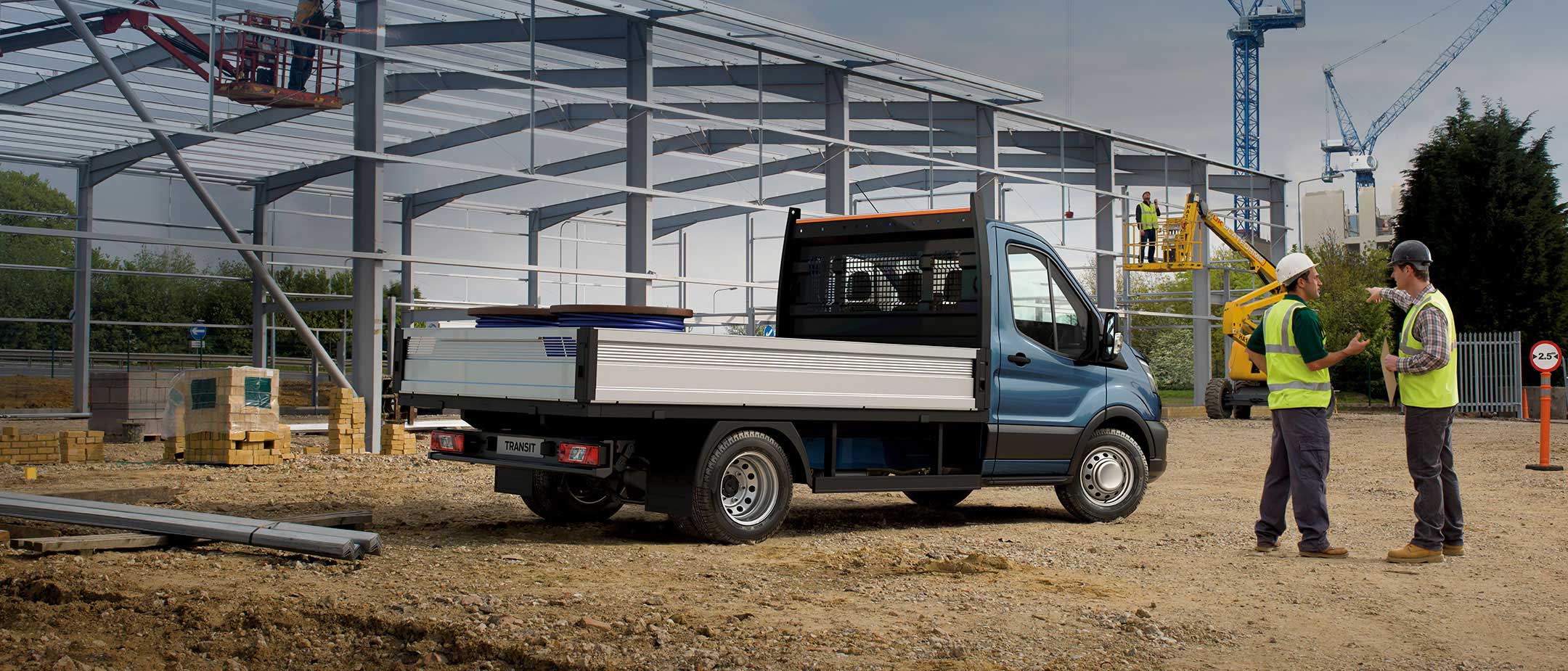 New Transit Chassis Cab parked in construction site