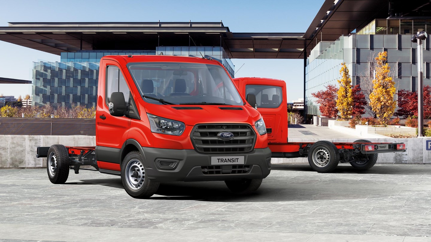 Ford Transit Chassis Cab at construction site