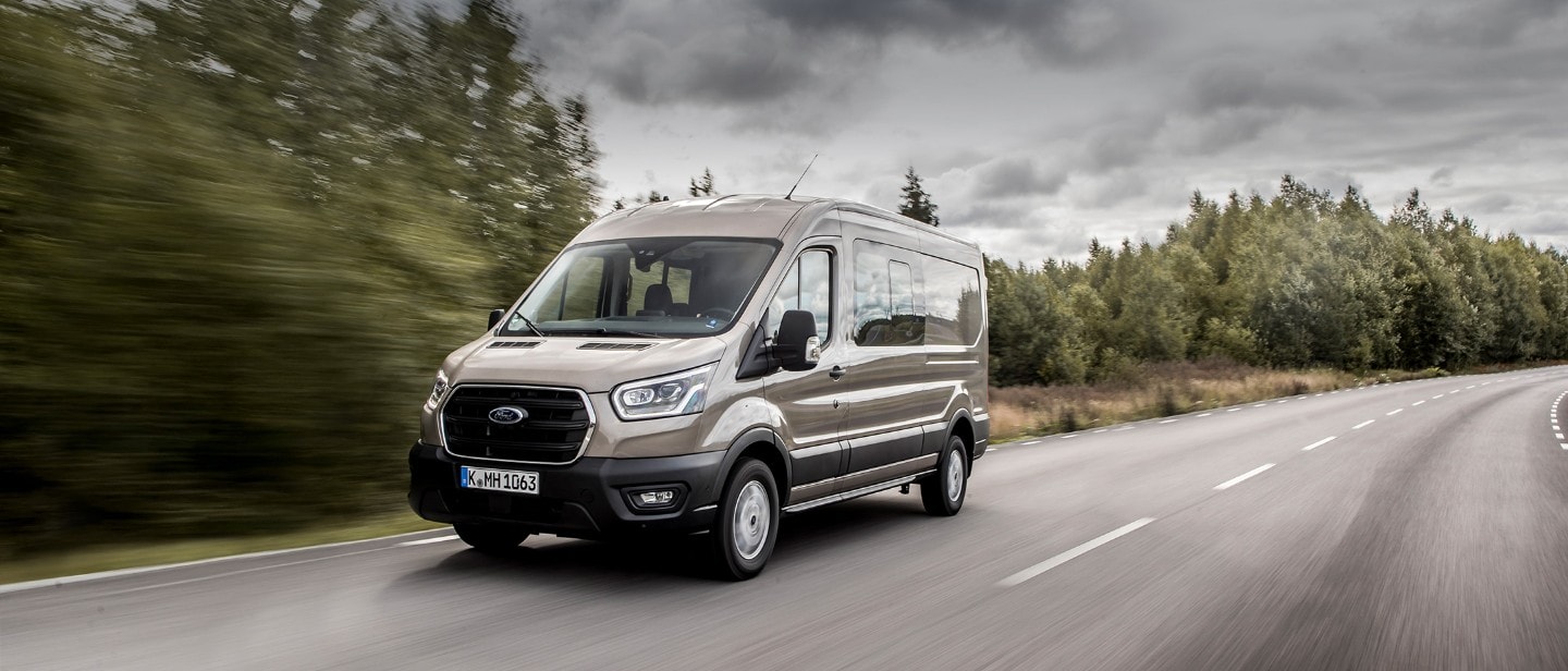 Ford Transit Van front view on road
