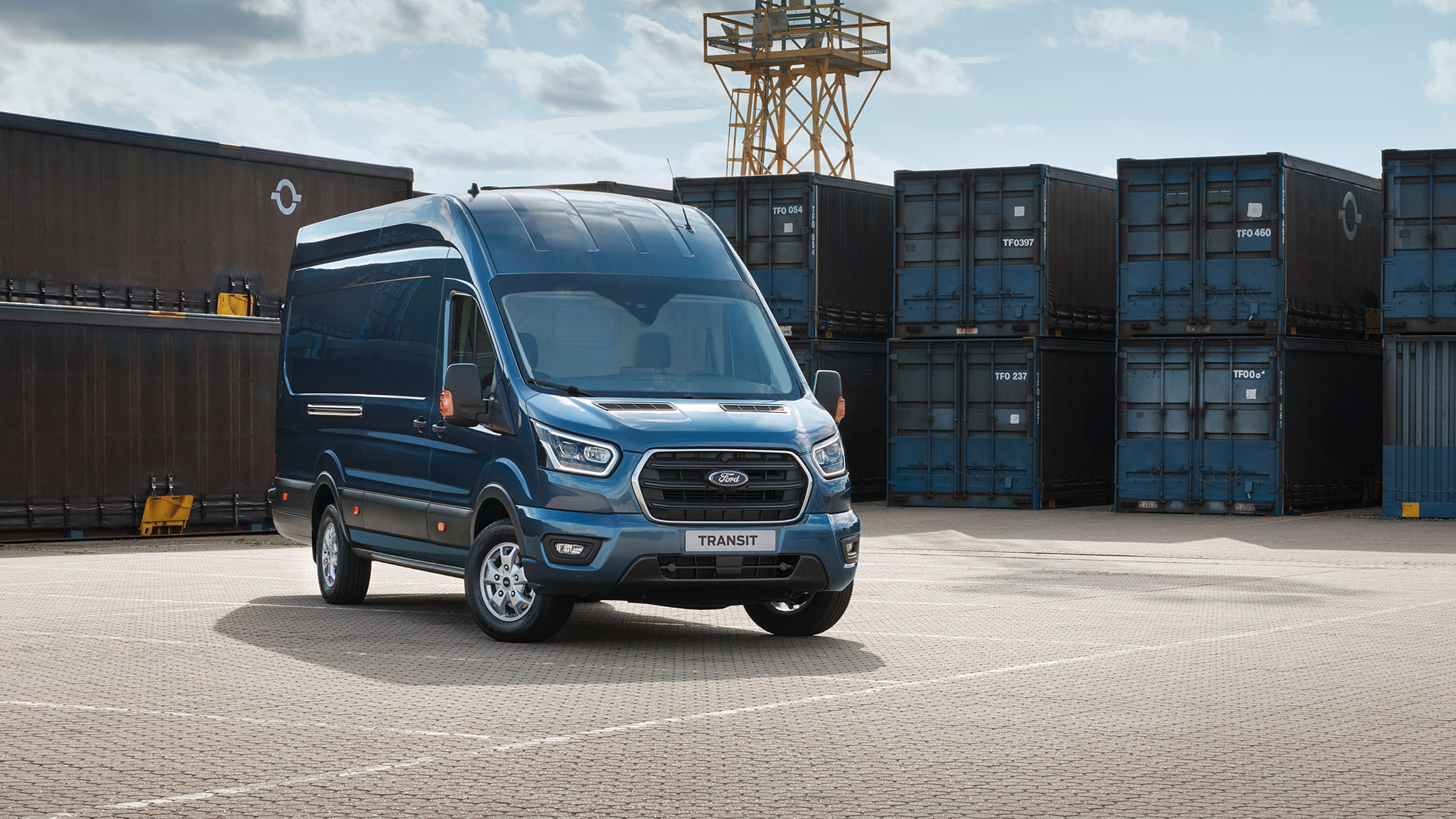 New Ford Transit Van front view parked