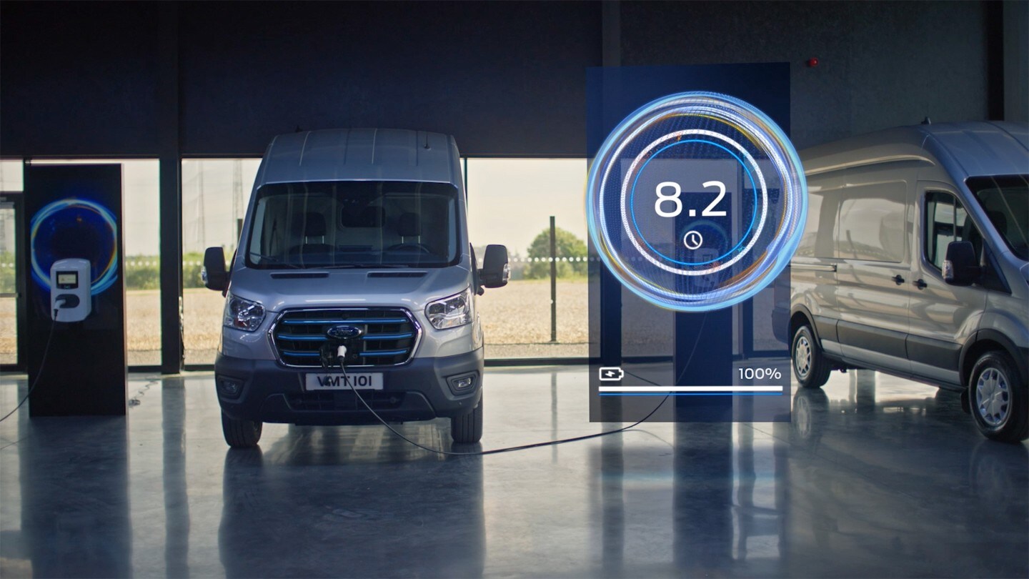 E-Transit charging graphic