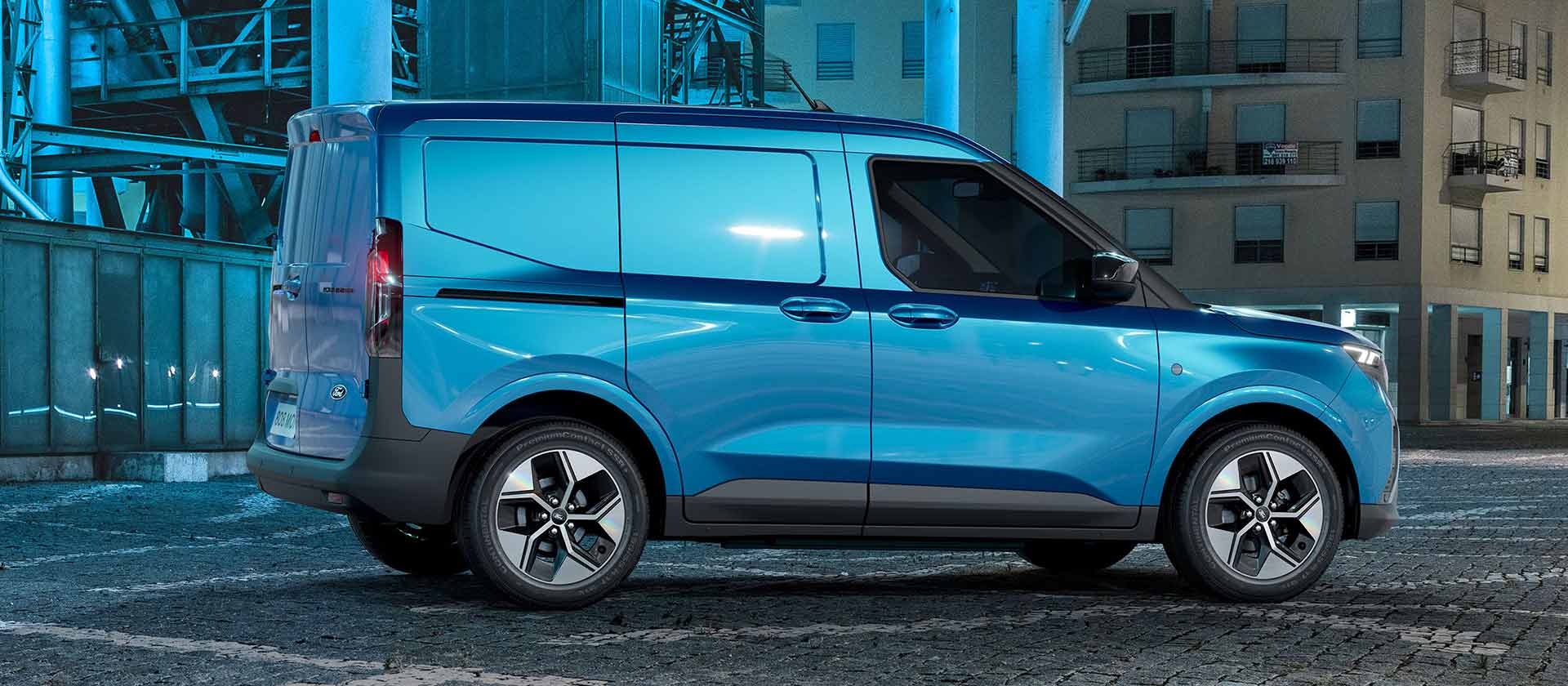 Ford E-Transit Courier Grijs Rechterkant