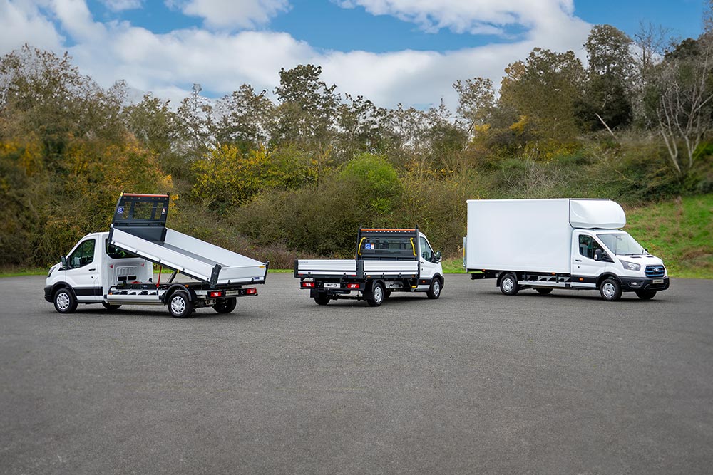 Ford Transit assortiment inclusief kippers en Luton bestelwagenombouw.