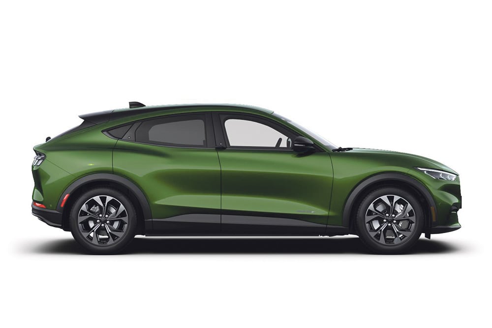 Groene Ford Mustang Mach-E