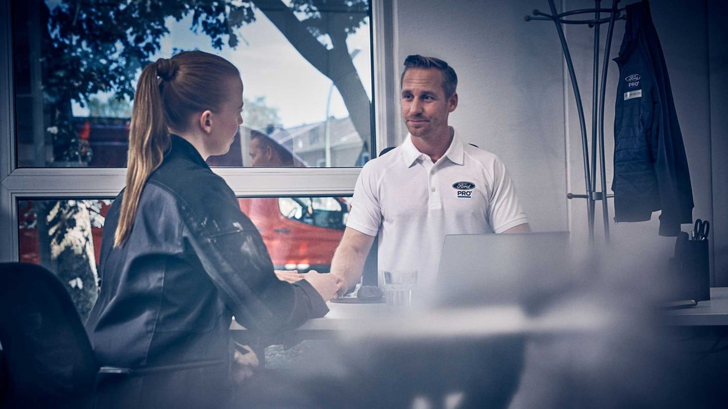 Service advisor customer in office